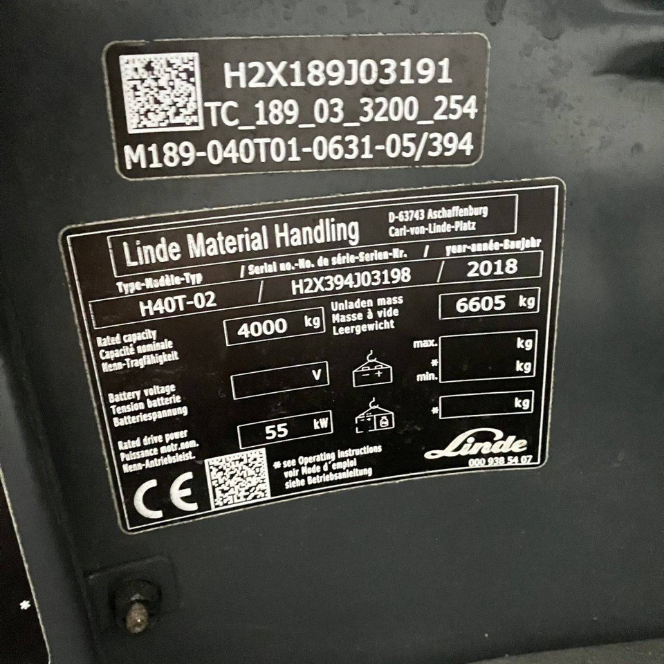 Linde H40T (394-02) Beverage - LPG forklift: picture 5 Linde H40T (394-02) Beverage - LPG forklift: picture 5