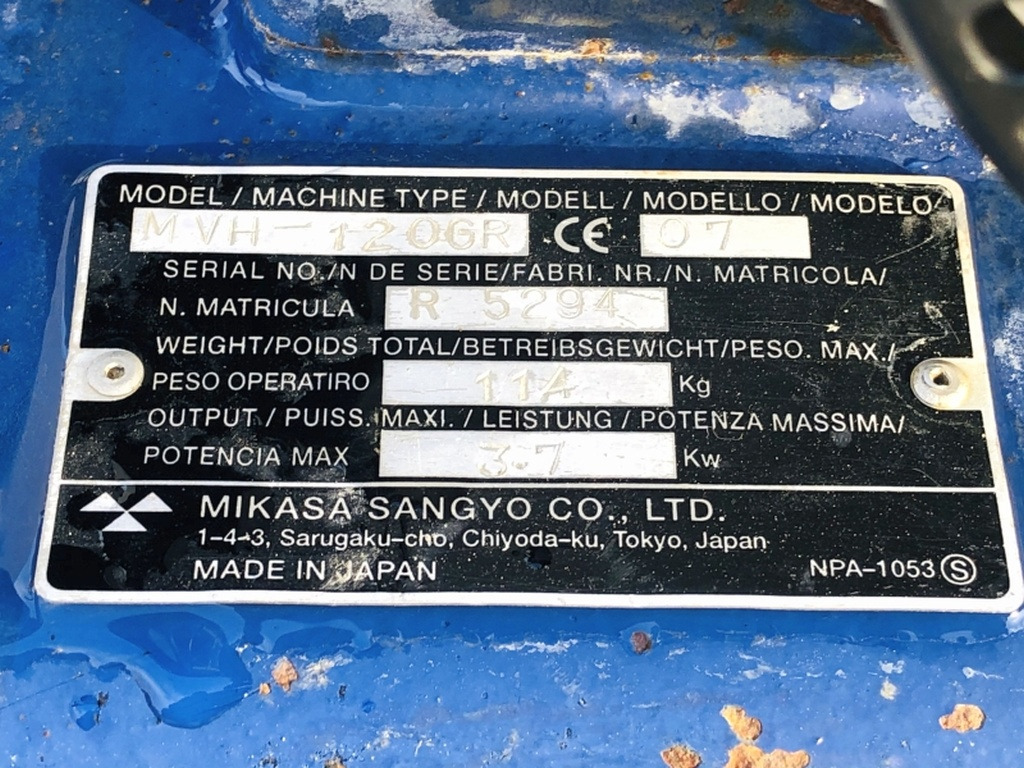 Diverses MIKASA MVH 120 GR (3932) - Plate compactor: picture 3 Diverses MIKASA MVH 120 GR (3932) - Plate compactor: picture 3