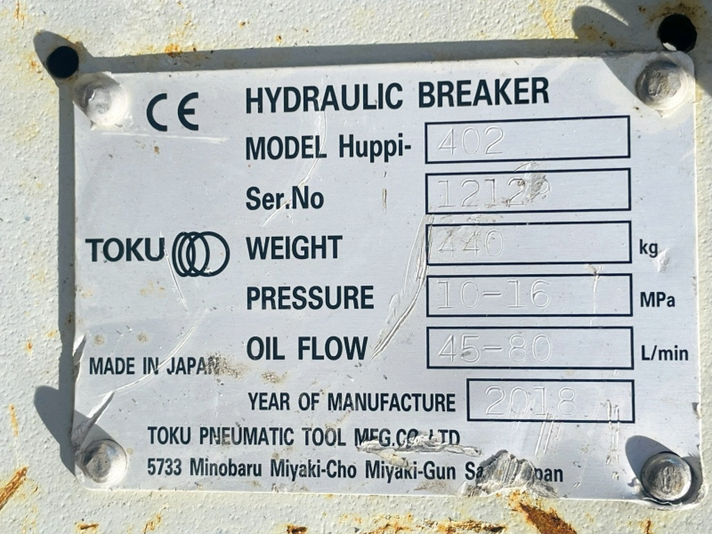 Huppi 402 TOKU (4063) - Hydraulic hammer: picture 3 Huppi 402 TOKU (4063) - Hydraulic hammer: picture 3