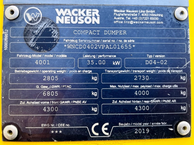 Neuson 4001 (3896) - Mini dumper: picture 3 Neuson 4001 (3896) - Mini dumper: picture 3