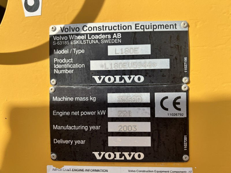 Wheel loader Volvo L 180 E HL (110814): picture 8 Wheel loader Volvo L 180 E HL (110814): picture 8
