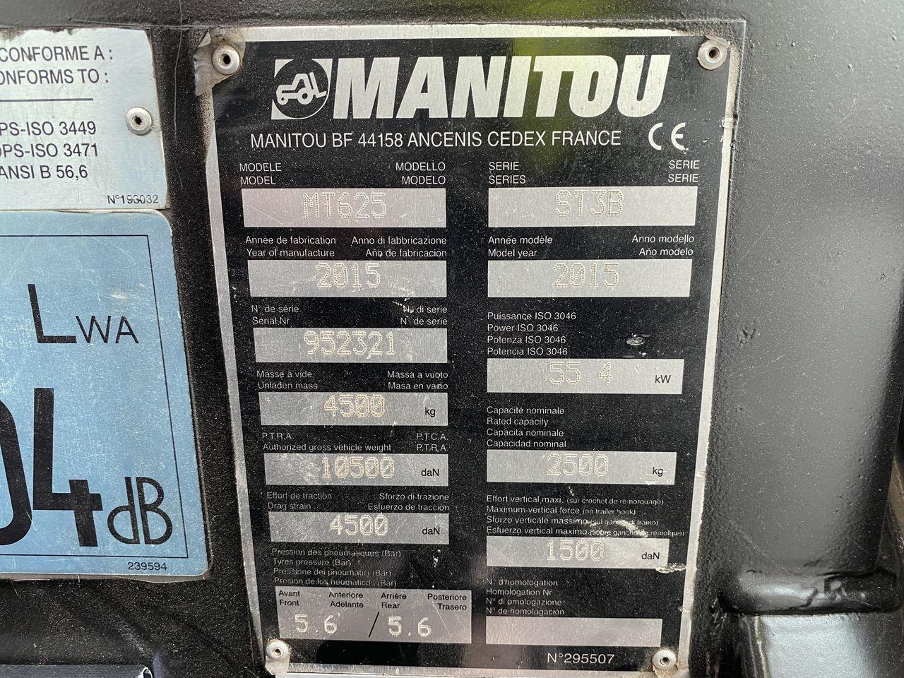 Telescopic handler Manitou MT625H Comfort: picture 10