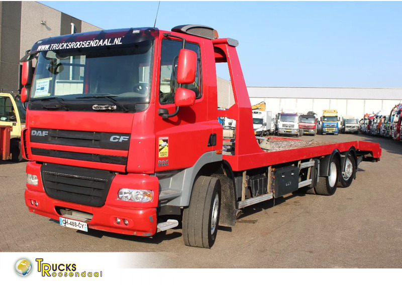 DAF CF 85.410 + EURO 5 + EXTENDABLE PLATFORM HYDROLIC + 6X2 + 3X IN STOCK / WINCH - Car transporter truck: picture 1 DAF CF 85.410 + EURO 5 + EXTENDABLE PLATFORM HYDROLIC + 6X2 + 3X IN STOCK / WINCH - Car transporter truck: picture 1