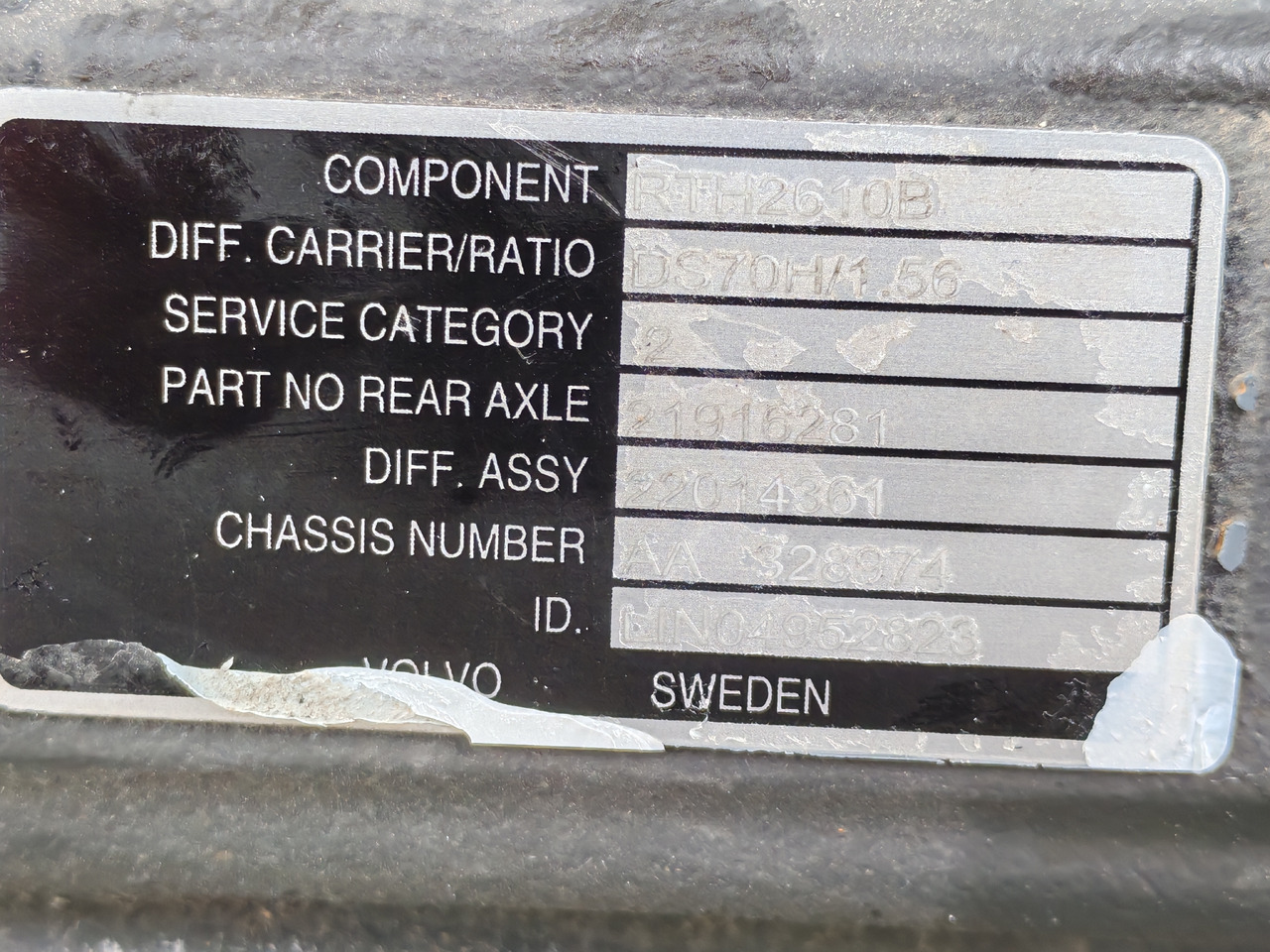 Rear axle VOLVO RTH2610B / DS70H / RATIO: 1.56 16x25 / DIFFERENTIAL / NEW: picture 7 Rear axle VOLVO RTH2610B / DS70H / RATIO: 1.56 16x25 / DIFFERENTIAL / NEW: picture 7