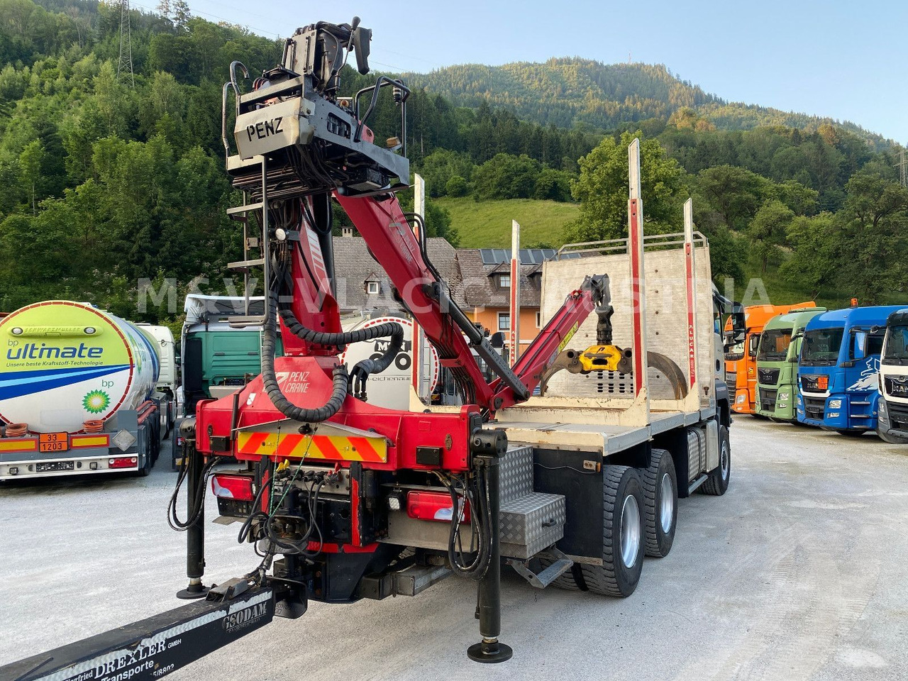MAN 33.500 6X6 mit Kran PENZ 12Z - Timber truck, Crane truck: picture 3 MAN 33.500 6X6 mit Kran PENZ 12Z - Timber truck, Crane truck: picture 3
