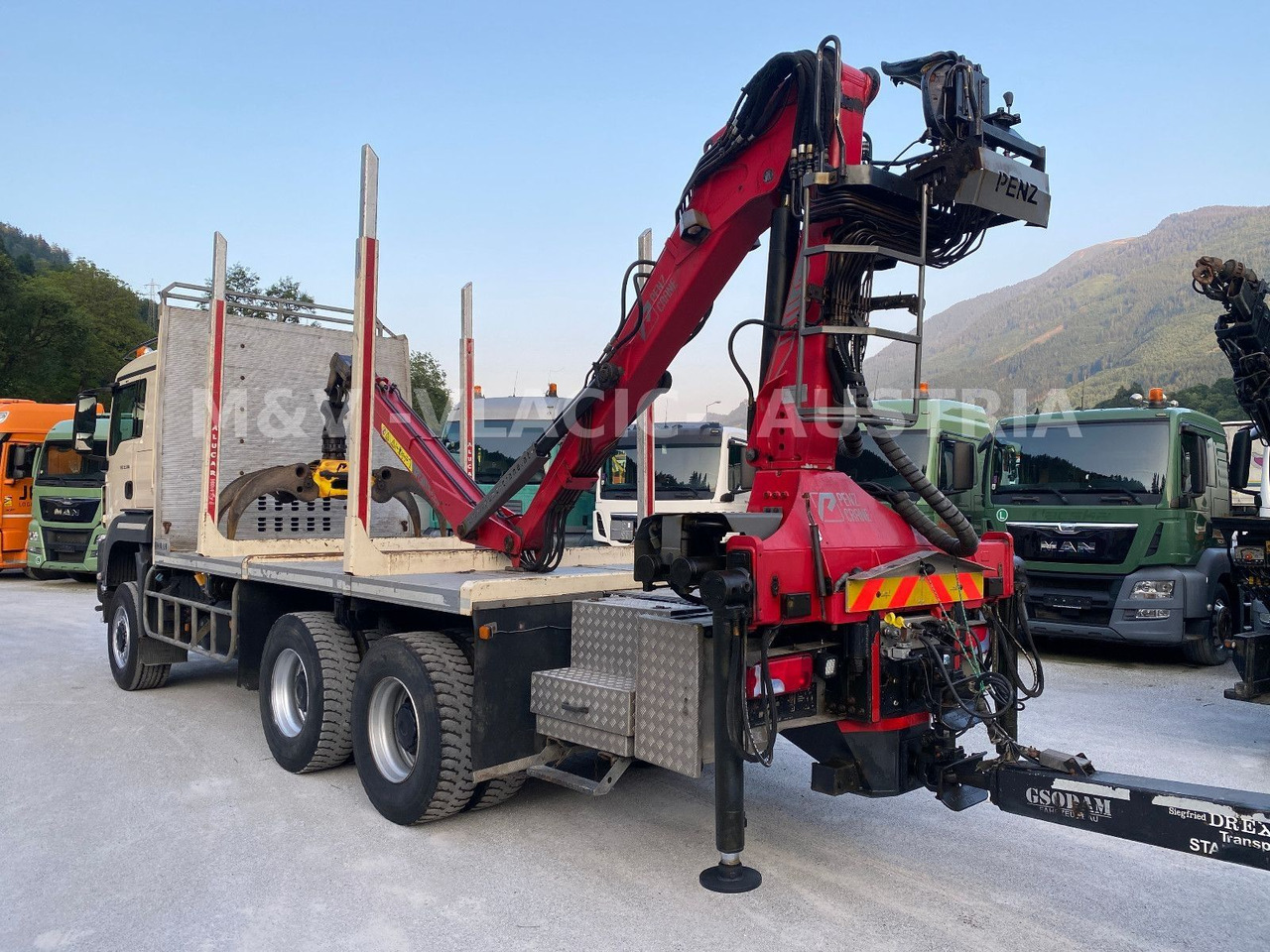 MAN 33.500 6X6 mit Kran PENZ 12Z - Timber truck, Crane truck: picture 4 MAN 33.500 6X6 mit Kran PENZ 12Z - Timber truck, Crane truck: picture 4