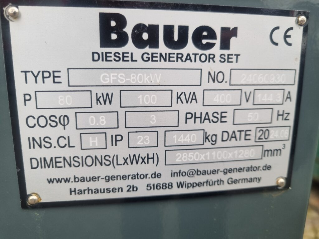 BAUER GFS-80 kW diesel generator - Generator set: picture 4 BAUER GFS-80 kW diesel generator - Generator set: picture 4