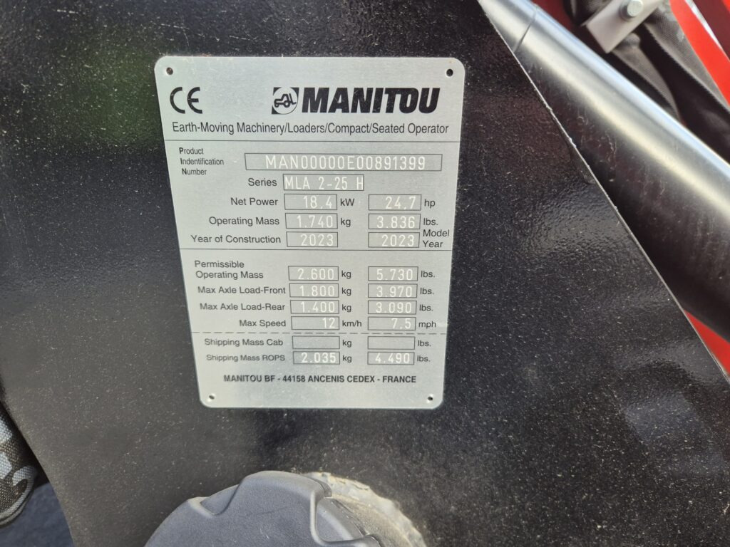 Compact loader MANITOU MLA 2-25H miniloader: picture 10