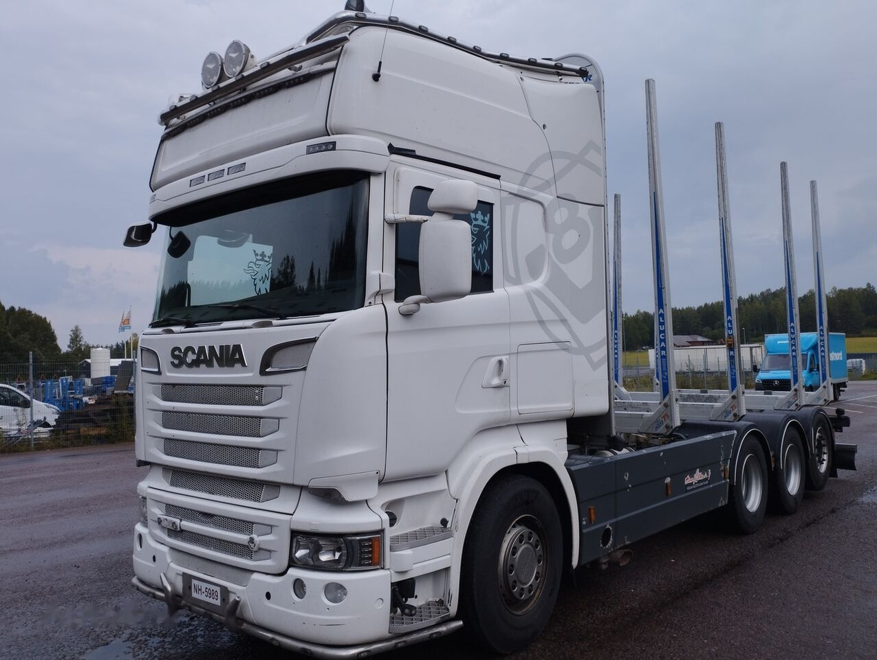 Timber truck Scania R580 8x4, tridem, retarder,euro6, 4rth axle steering: picture 1