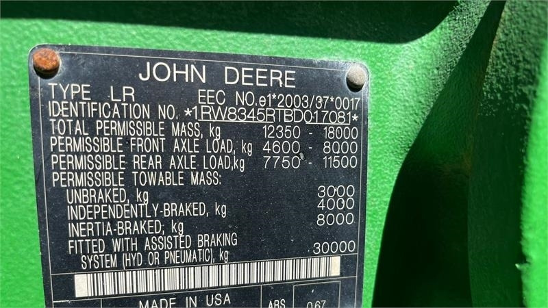John Deere 8345R Med frontlift - Farm tractor: picture 2 John Deere 8345R Med frontlift - Farm tractor: picture 2