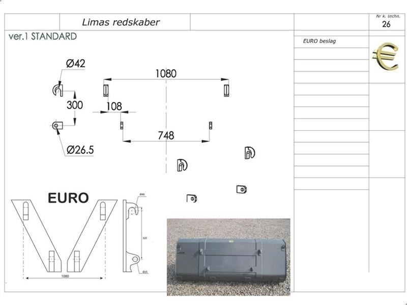 Limas Balletang Balletang med EURO beslag på. - Clamp for Agricultural machinery: picture 2 Limas Balletang Balletang med EURO beslag på. - Clamp for Agricultural machinery: picture 2