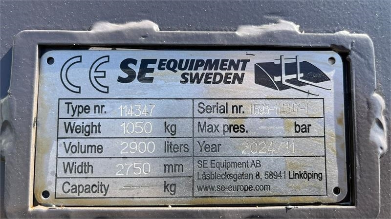 SE AB 2,9m3 skovl med Volvo beslag på. Den er 2.75 - Bucket for Construction machinery: picture 3 SE AB 2,9m3 skovl med Volvo beslag på. Den er 2.75 - Bucket for Construction machinery: picture 3