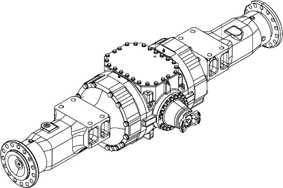 Hitachi 163f-00031 - 163F3-00031 - Rear axle for Construction machinery: picture 1 Hitachi 163f-00031 - 163F3-00031 - Rear axle for Construction machinery: picture 1