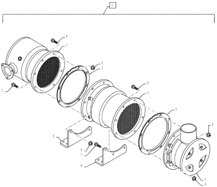 Kobelco VA32K3402011 - Catalytic converter for Construction machinery: picture 1 Kobelco VA32K3402011 - Catalytic converter for Construction machinery: picture 1