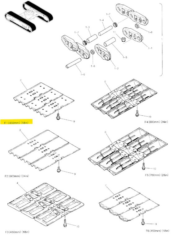 New Holland 2424J175D2 - YT60D00008P1 - Track for Construction machinery: picture 2 New Holland 2424J175D2 - YT60D00008P1 - Track for Construction machinery: picture 2