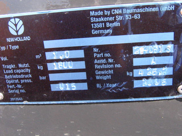 New Holland 2840515 - 2840587 - Loader bucket: picture 1 New Holland 2840515 - 2840587 - Loader bucket: picture 1