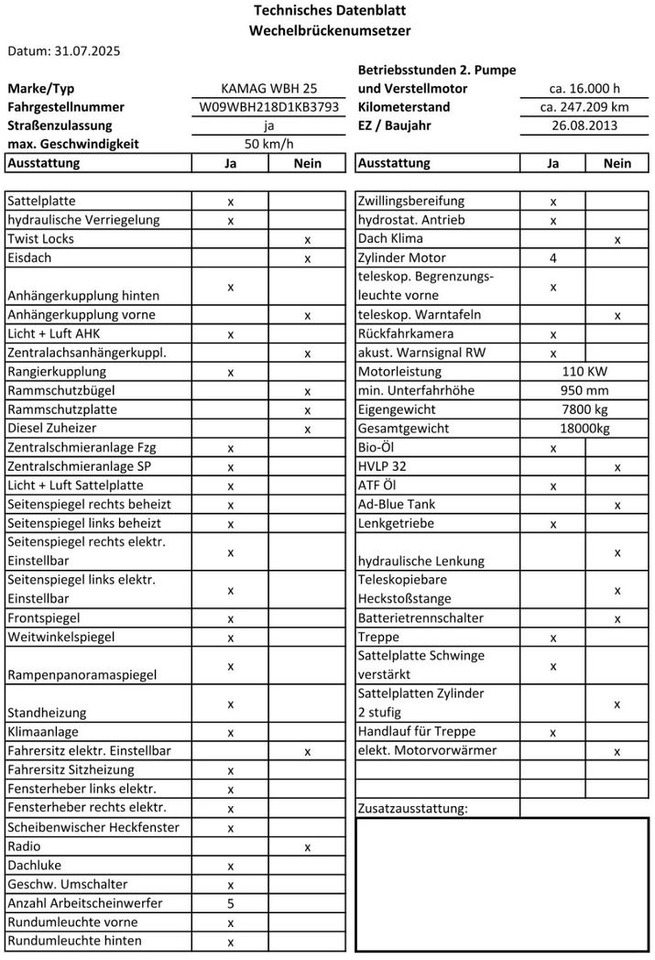 Container transporter/ Swap body truck Mercedes-Benz Kamag Wiesel / WBH25 / KB3793 / mit Ganrantie: picture 15