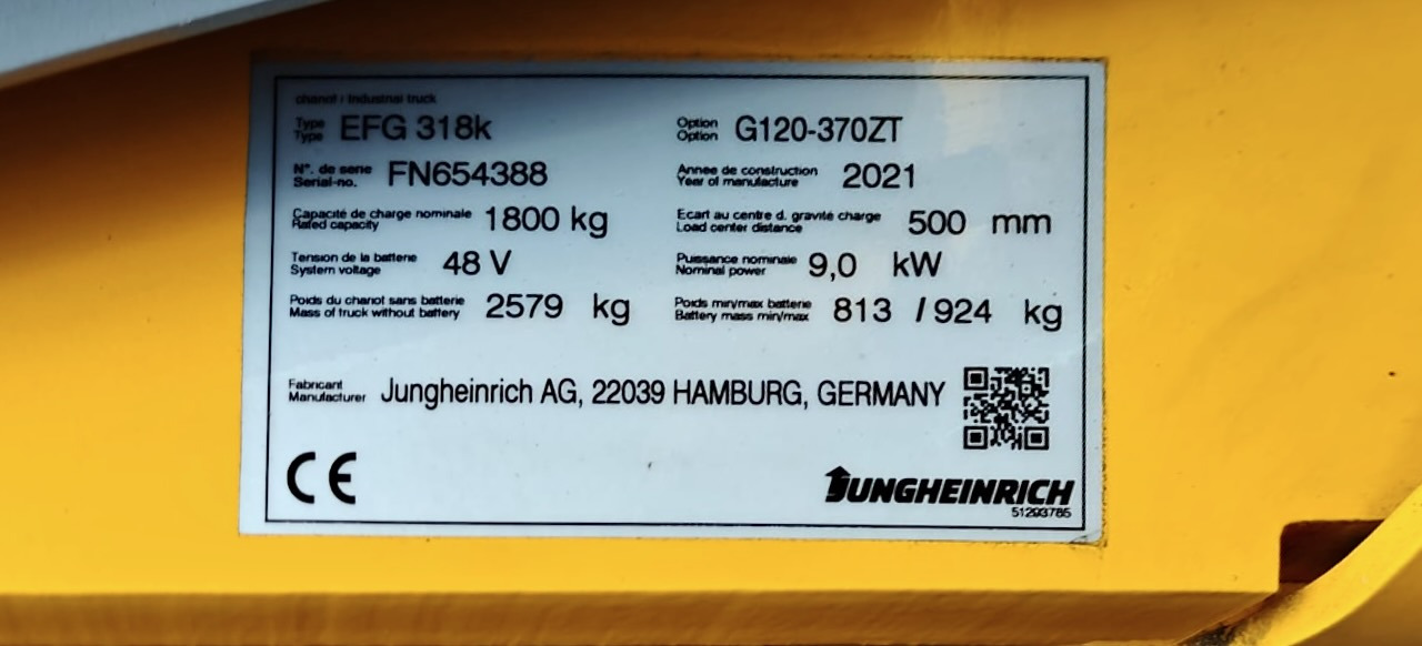Electric forklift Jungheinrich EFG 318k 370 ZT: picture 11