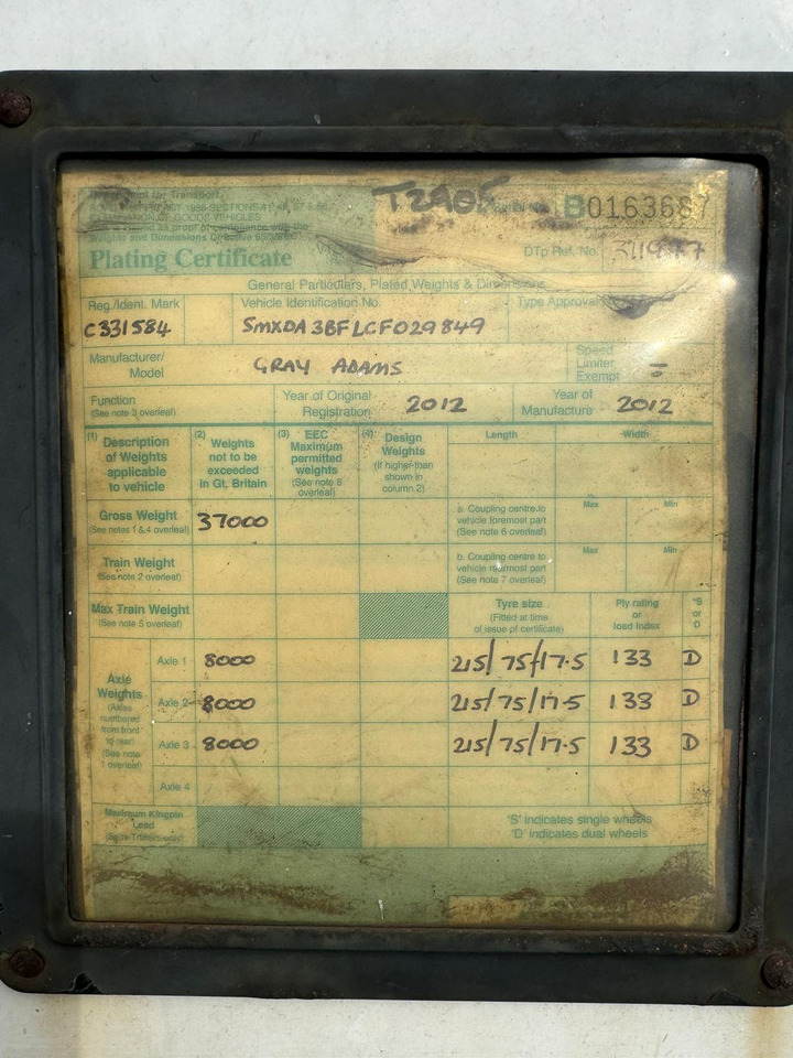 Gray and Adams 2012 Vector 1950MT – PR2905 - Refrigerated semi-trailer: picture 5 Gray and Adams 2012 Vector 1950MT – PR2905 - Refrigerated semi-trailer: picture 5