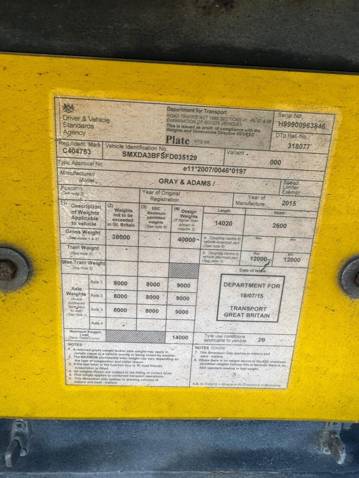 Gray and Adams 2015 Vector 1550 - Refrigerated semi-trailer: picture 5 Gray and Adams 2015 Vector 1550 - Refrigerated semi-trailer: picture 5