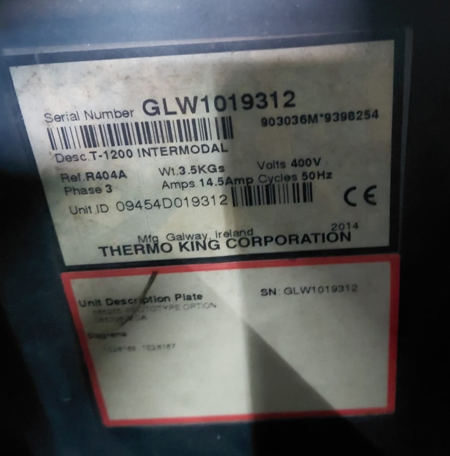 Thermo King T-1200 S/N : GLW1019312 - Refrigerator unit: picture 2 Thermo King T-1200 S/N : GLW1019312 - Refrigerator unit: picture 2