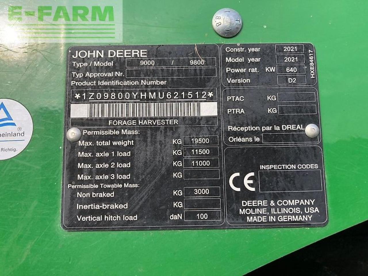 John Deere 9800i (my21) - Forage harvester: picture 4 John Deere 9800i (my21) - Forage harvester: picture 4