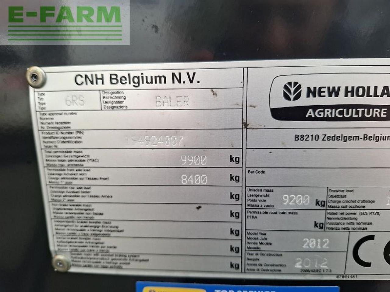 New Holland bb 9070 - Square baler: picture 4 New Holland bb 9070 - Square baler: picture 4