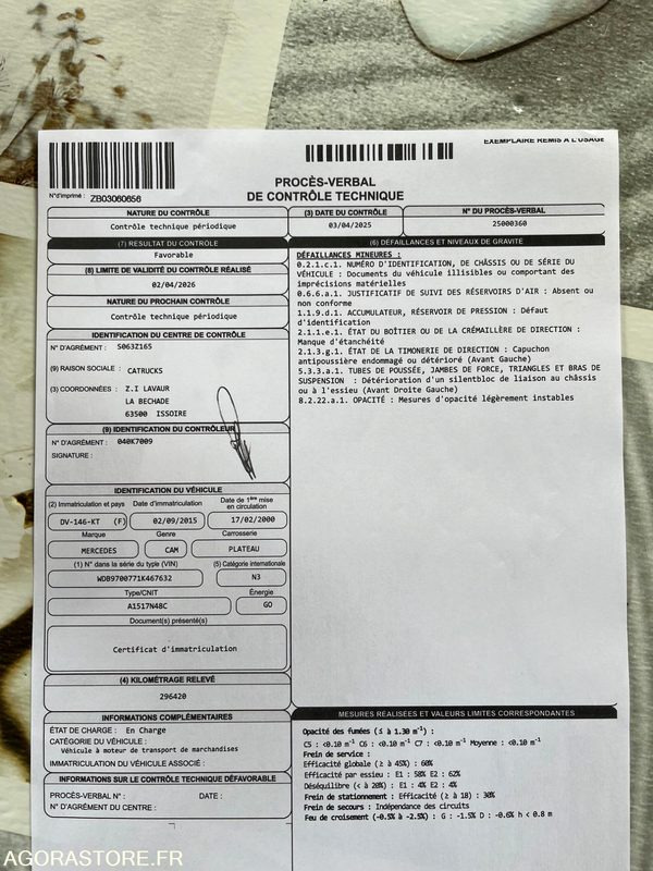 CAMION PLATEAU MERCEDES 15T - 2000 - Dropside/ Flatbed truck, Crane truck: picture 5 CAMION PLATEAU MERCEDES 15T - 2000 - Dropside/ Flatbed truck, Crane truck: picture 5