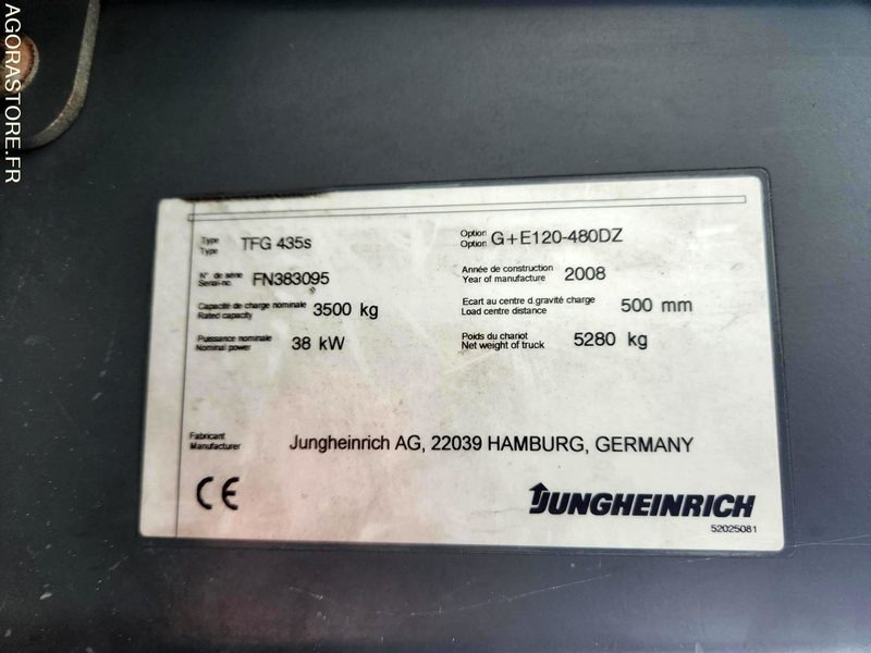 CHARIOT JUNGHEINRICH DFG 435s 480DZ - 2008 / 3260 HEURES - Forklift: picture 4 CHARIOT JUNGHEINRICH DFG 435s 480DZ - 2008 / 3260 HEURES - Forklift: picture 4