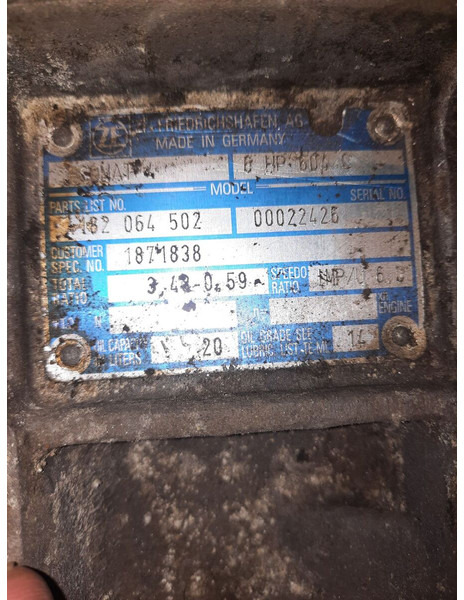 Gearbox Iveco ZF 6HP604C Cursor 8. 6HP594C: picture 6