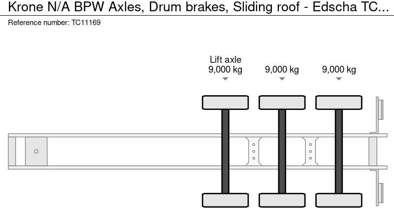 Krone N/A BPW Assen, Trommel remmen, Schuifdak - Edscha - Curtainsider semi-trailer: picture 3 Krone N/A BPW Assen, Trommel remmen, Schuifdak - Edscha - Curtainsider semi-trailer: picture 3