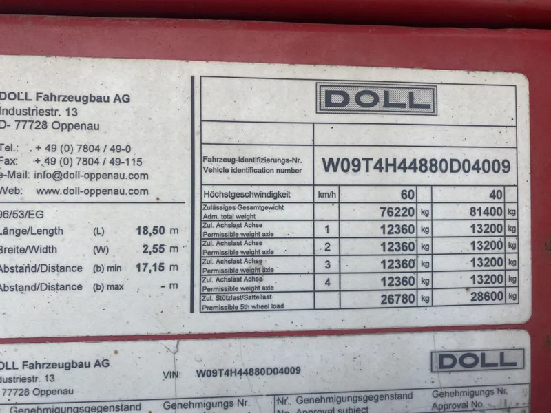 Low loader semi-trailer Doll 4 AXEL STEERING 66200 TON: picture 6