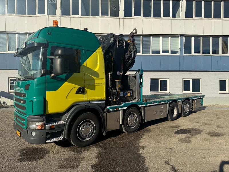 Dropside/ Flatbed truck, Crane truck Scania G440 8X2 EURO 6 HMF 8520 + REMOTE CONTROL TWISTLOCKS: picture 9