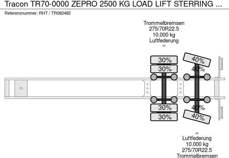 Curtainsider semi-trailer Tracon TR70-0000 ZEPRO 2500 KG LOAD LIFT STERRING AXLE: picture 12 Curtainsider semi-trailer Tracon TR70-0000 ZEPRO 2500 KG LOAD LIFT STERRING AXLE: picture 12