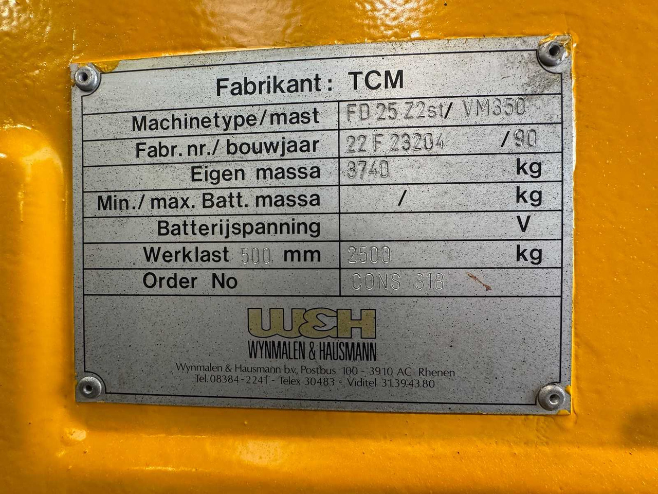 Forklift 1990 UVV 11/2026 TCM FD25Z2S 2,500KG DIESEL FORKLIFT 2,883 HOURS ISUZU ENGINE: picture 22