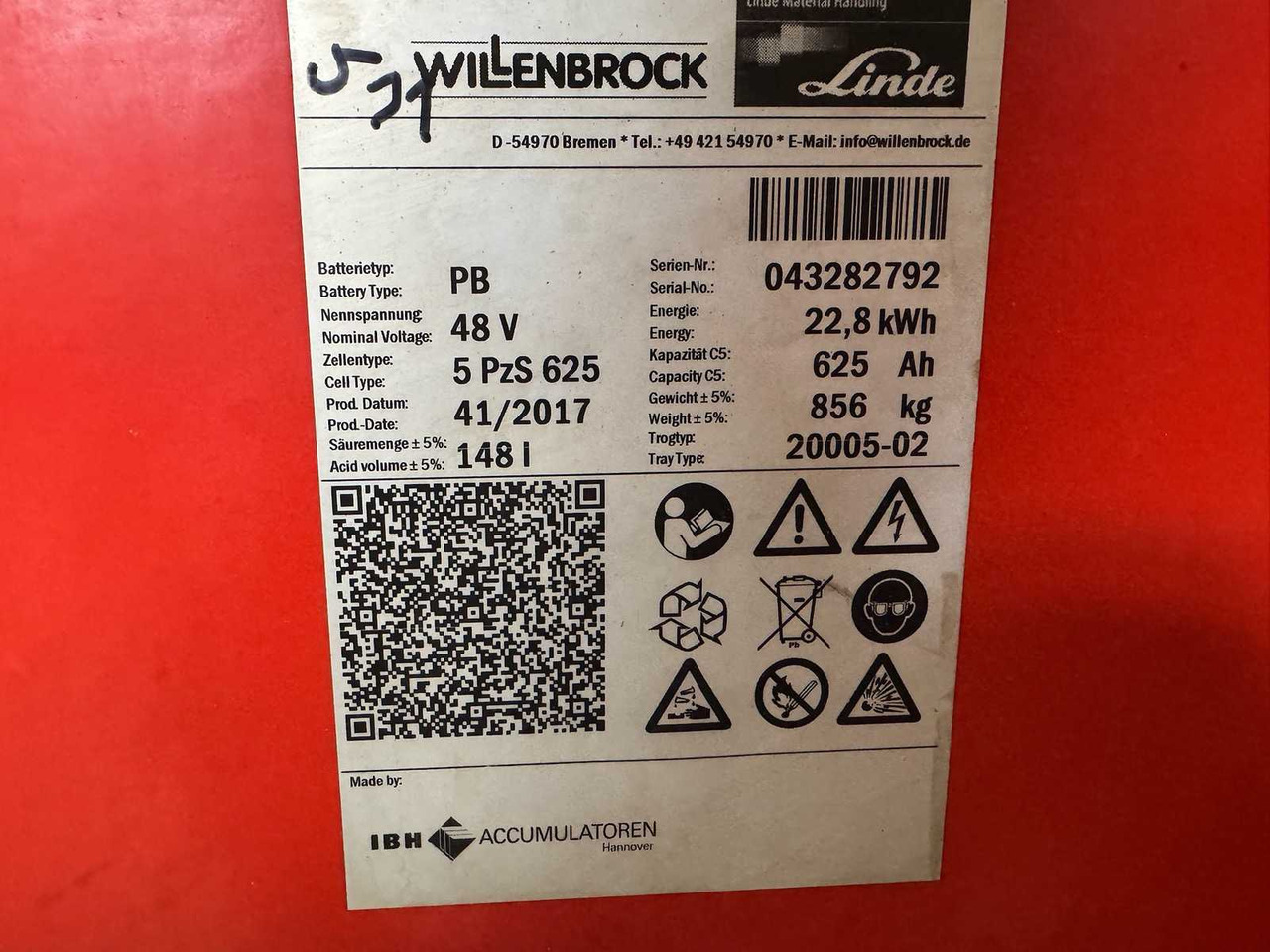 Forklift 2017 SERVICE+UVV 11/2026 LINDE E16 1,600KG ELECTRIC FORKLIFT 5,866 HOURS: picture 23 Forklift 2017 SERVICE+UVV 11/2026 LINDE E16 1,600KG ELECTRIC FORKLIFT 5,866 HOURS: picture 23