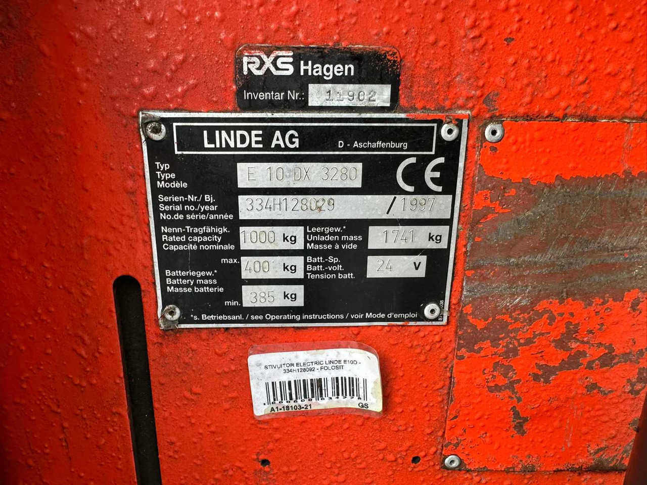 Forklift LINDE - E 10 DX 3280 - ELECTRIC FORKLIFT TRUCKS: picture 14
