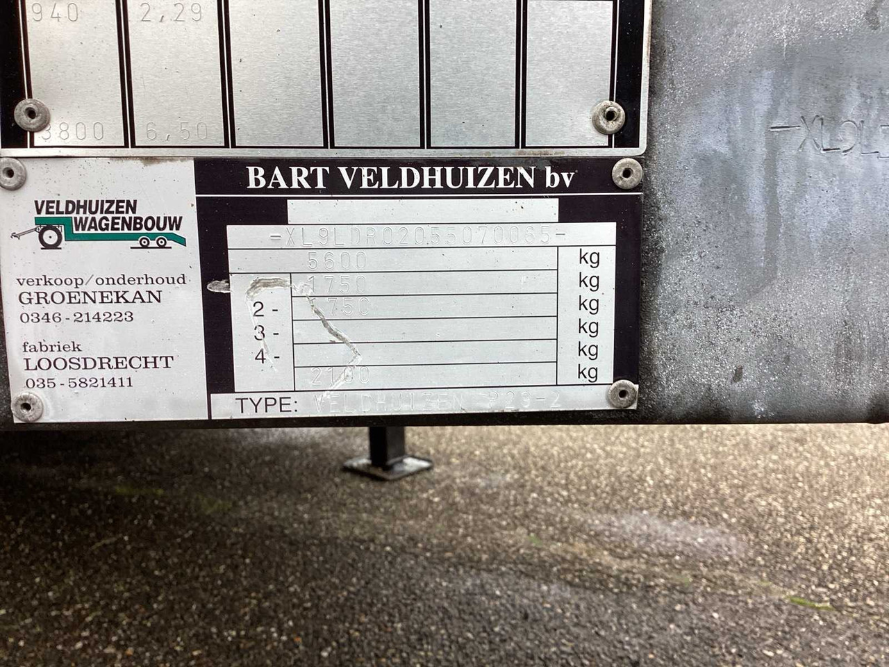 Semi-trailer 2000 VELDHUIZEN SEMI-TRAILER BE SEMI-TRAILER 5.6 TONNES: picture 9 Semi-trailer 2000 VELDHUIZEN SEMI-TRAILER BE SEMI-TRAILER 5.6 TONNES: picture 9