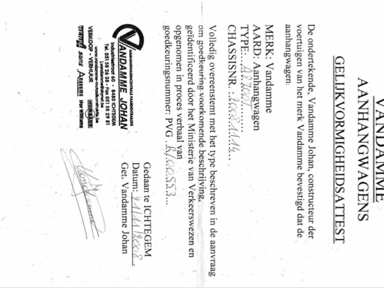 Trailer 2008 VANDAMME JOHAN A2700T AUTOREMORQUE: picture 9