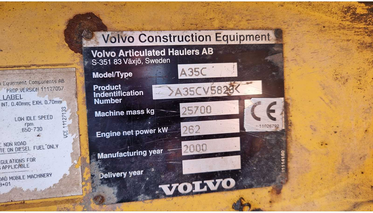 Mini dumper VOLVO - A35C - DUMPER TRUCK - 2000: picture 38