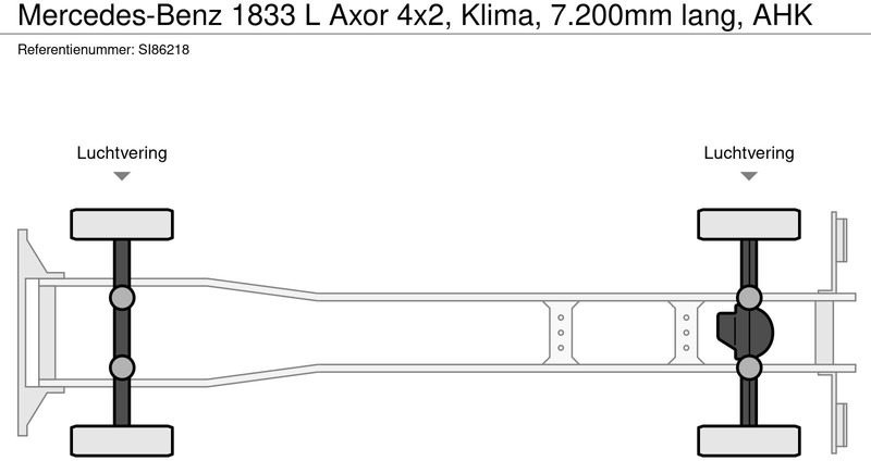 Dropside/ Flatbed truck Mercedes-Benz 1833 L Axor 4x2, Klima, 7.200mm lang, AHK: picture 16