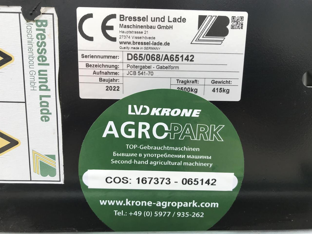 Front loader for tractor Bressel Poltergabel: picture 8 Front loader for tractor Bressel Poltergabel: picture 8