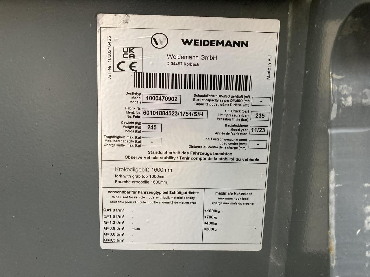 Leasing of Kramer 1600 mm Vielzweckgabel Kramer 1600 mm Vielzweckgabel: picture 6 Leasing of Kramer 1600 mm Vielzweckgabel Kramer 1600 mm Vielzweckgabel: picture 6