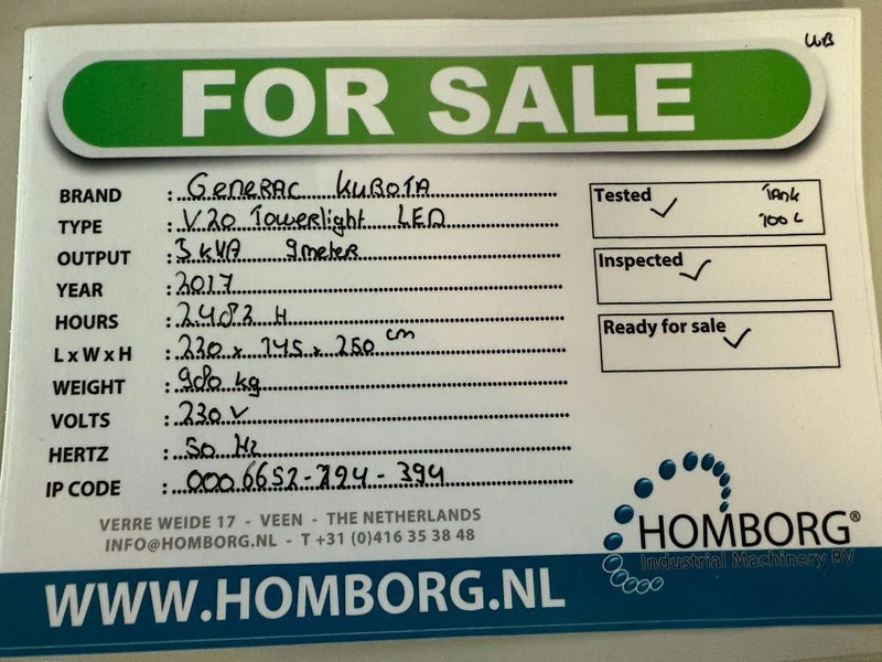 Lighting tower Kubota Generac V20 TowerLight 9 meter LED Lichtmast Aggregaat: picture 17 Lighting tower Kubota Generac V20 TowerLight 9 meter LED Lichtmast Aggregaat: picture 17