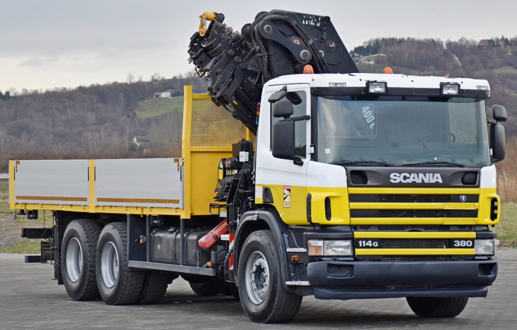 Scania 114 G 380 * PRITSCHE 6,10m * KRAN * 6x4 * TOP - Crane truck, Dropside/ Flatbed truck: picture 3 Scania 114 G 380 * PRITSCHE 6,10m * KRAN * 6x4 * TOP - Crane truck, Dropside/ Flatbed truck: picture 3