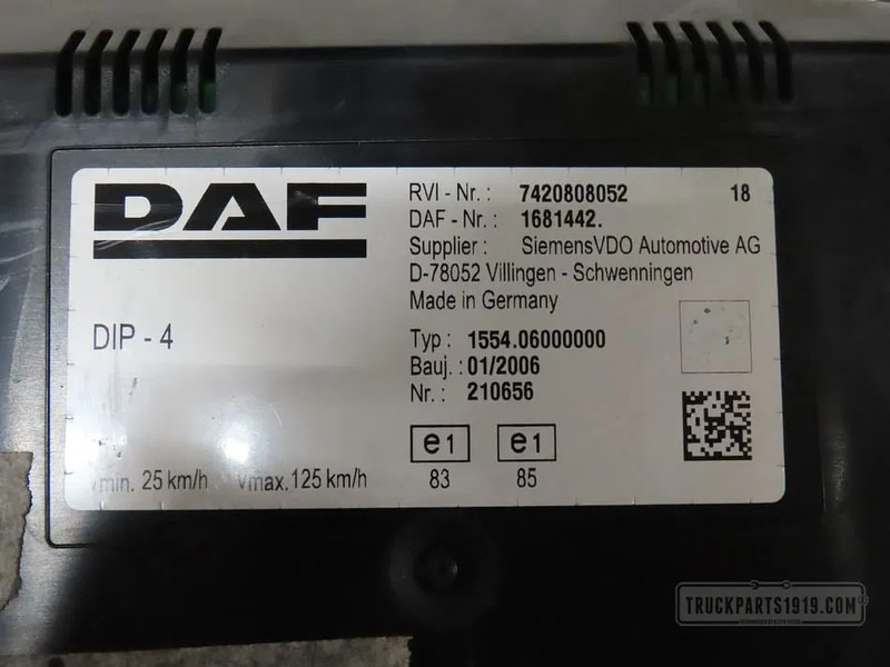 DAF 1681442 Instrumentenpaneel DAF LF - Electrical system for Truck: picture 2 DAF 1681442 Instrumentenpaneel DAF LF - Electrical system for Truck: picture 2