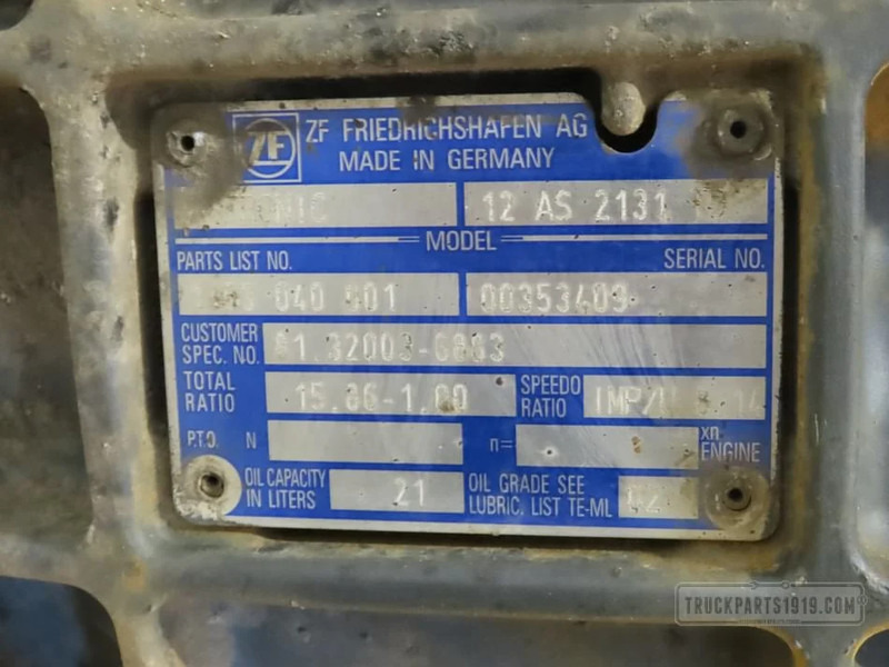 MAN Gearbox & Clutch Parts Versnellingsbak 12AS2131TD - Gearbox for Truck: picture 3 MAN Gearbox & Clutch Parts Versnellingsbak 12AS2131TD - Gearbox for Truck: picture 3