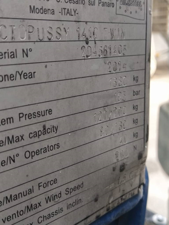 Oil & Steel 14.12 TWIN - Spider lift: picture 4 Oil & Steel 14.12 TWIN - Spider lift: picture 4