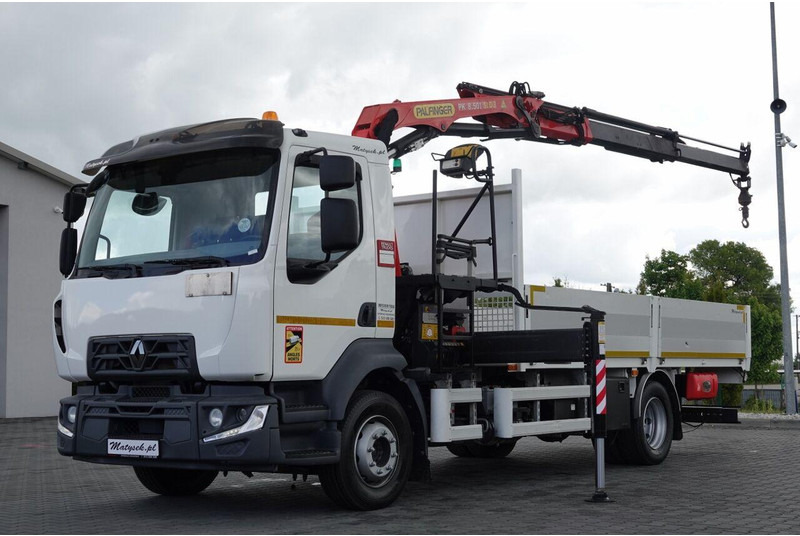 Renault D 210/  4X2 / SKRZYNIOWY 5 M + HDS PALFINGER PK 8.501 SLD A / UD - Dropside/ Flatbed truck, Crane truck: picture 1 Renault D 210/  4X2 / SKRZYNIOWY 5 M + HDS PALFINGER PK 8.501 SLD A / UD - Dropside/ Flatbed truck, Crane truck: picture 1
