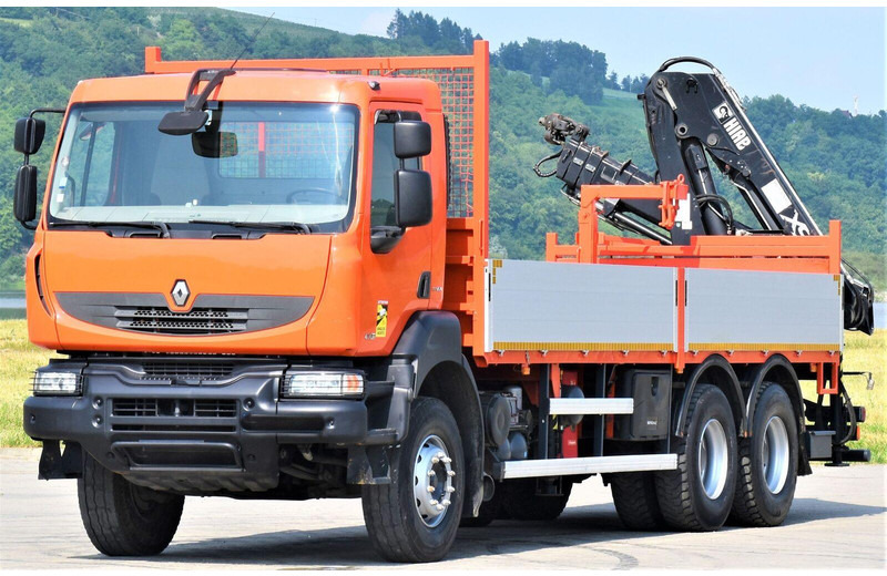 Renault KERAX 410 * HIAB 144 B-3 HIDUO / 6x4 * TOP - Dropside/ Flatbed truck, Crane truck: picture 4 Renault KERAX 410 * HIAB 144 B-3 HIDUO / 6x4 * TOP - Dropside/ Flatbed truck, Crane truck: picture 4